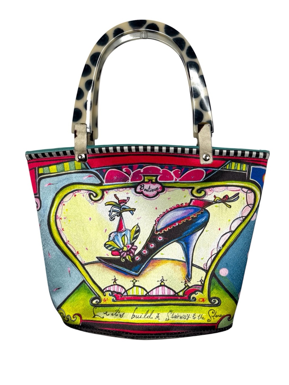 90s Y2K Wendy Costa x Rod Rojas Art To Wear Whimsical Shoe Print Bag